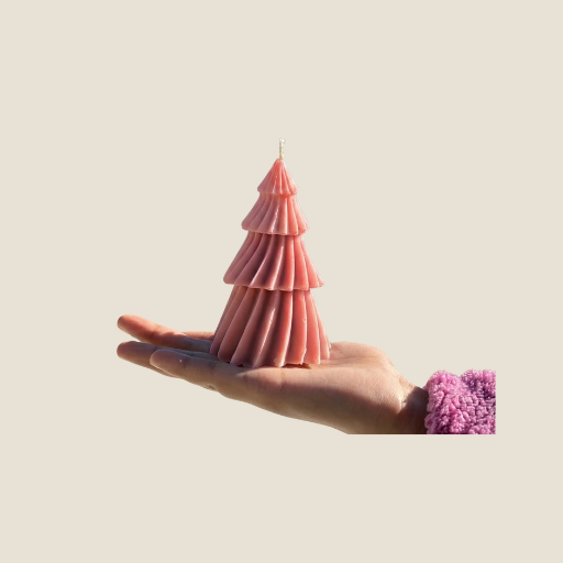 Christmas Tree Candle peach